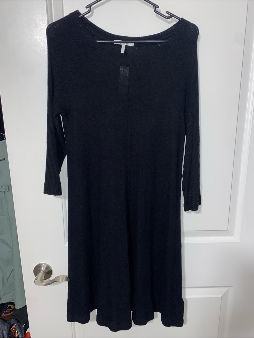 Anthropologie Black Long-Sleeve Dress